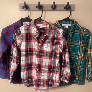 Old Navy Kids Plaid Button Down Shirts - Blue, Red, Green